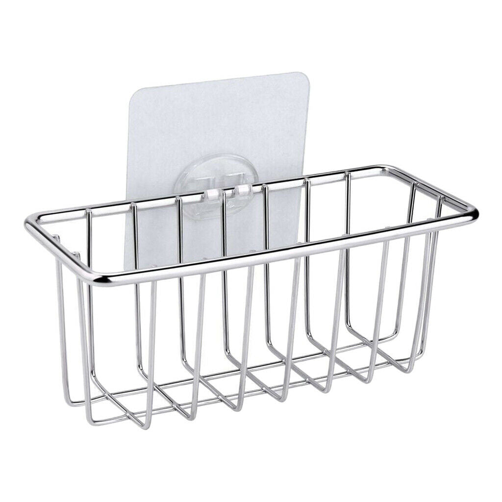 Compact Adhesive Kitchen Sponge Holder Sink Organizer No Drilling Waterproof