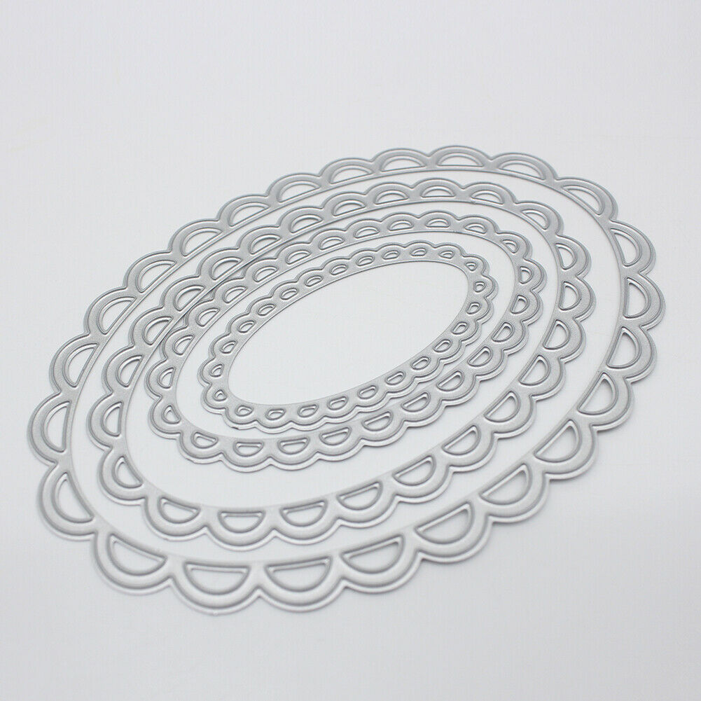 4PCS Oval Cutting Dies Stencil For DIY Scrapbooking Embossing Decor Craft @