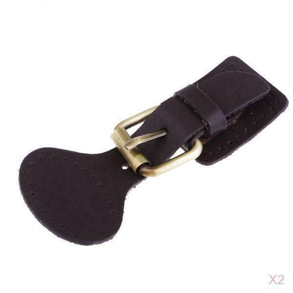 2x Leather Magnetic Snap Buckles Bag Making Fastener Sew On DIY Retro Brown