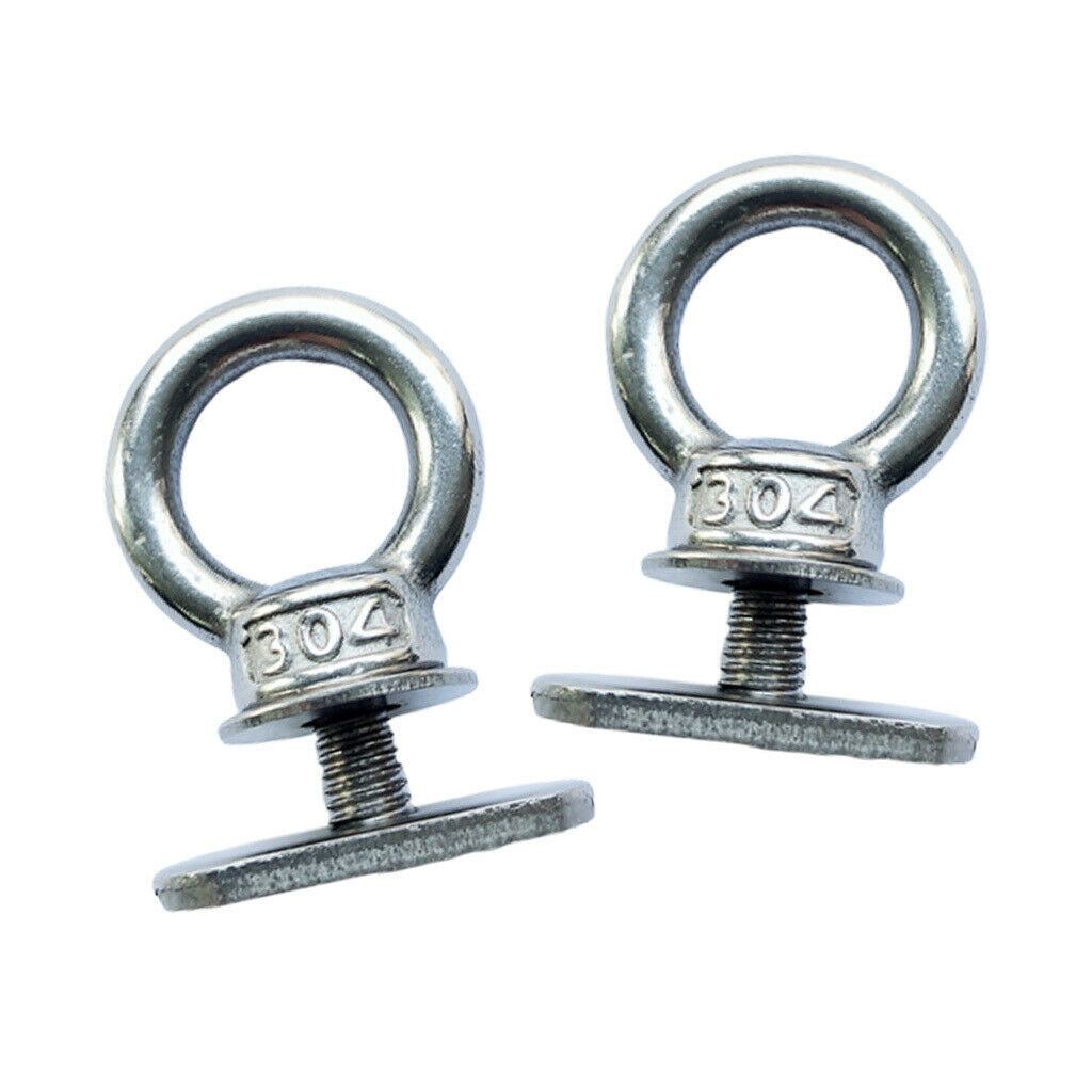 2Pcs Stainless Steel Marine Boat*Kayak Track Rail Screws Eyelet Accessories