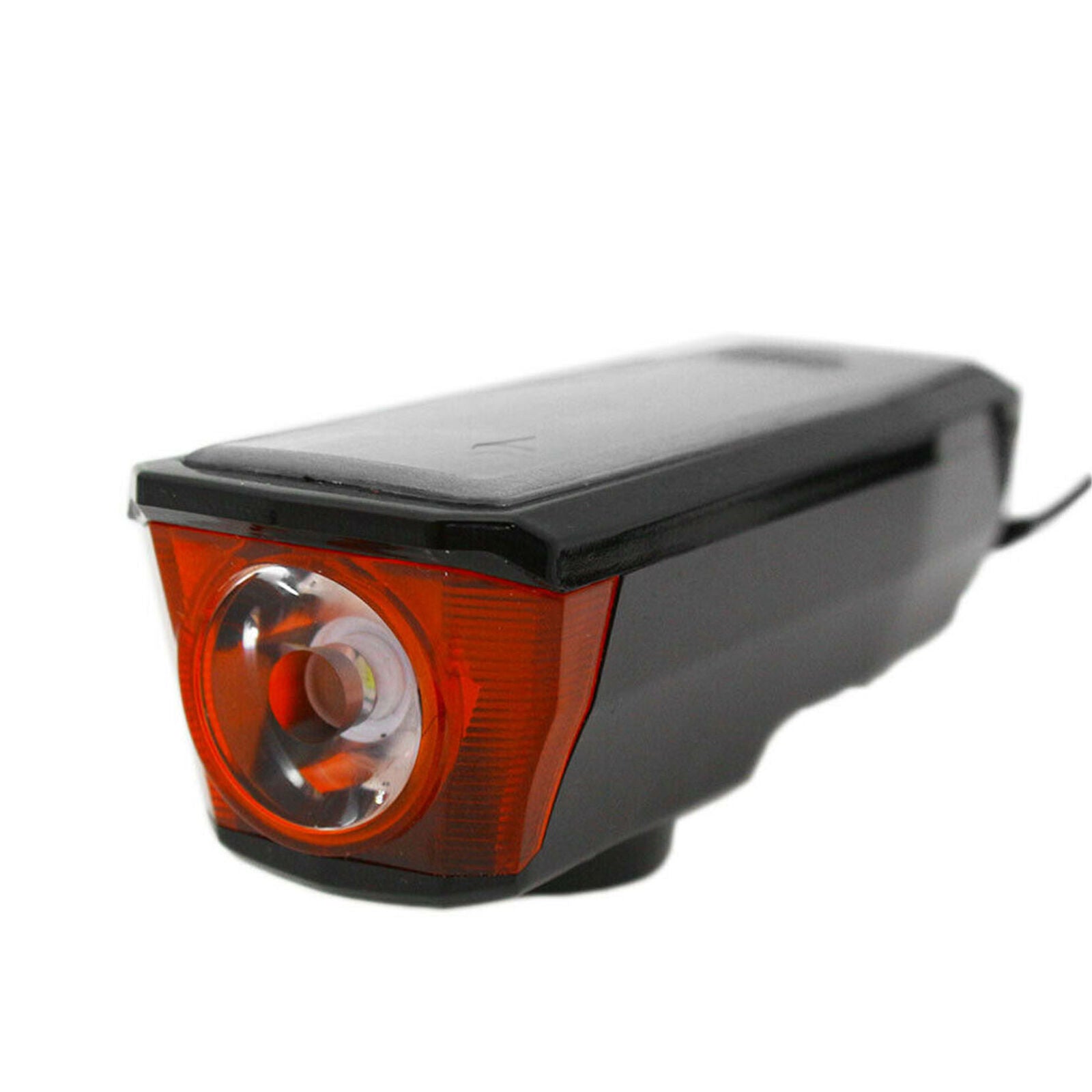 Solar Powered USB Rechargeable LED Bicycle Headlight Bike Head Light Lamp + Horn