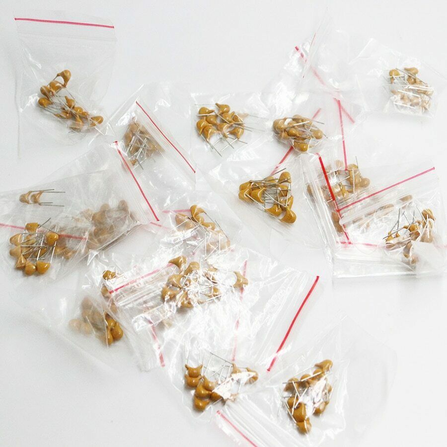 18 values 180pcs Ceramic Capacitors Assortment Kit 20pF~1uF 50V