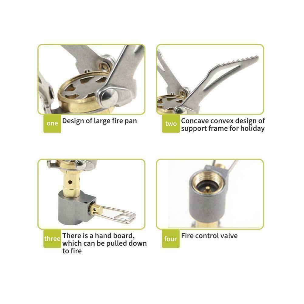 3000W 3000T Mini Pocket Outdoor Camping Cooking Burner Tool Folding Stove P9A1