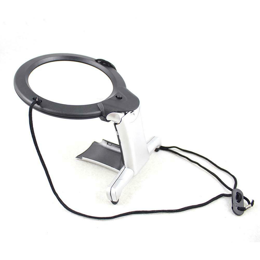 2 LED Loupe Lighted Reading Magnifier Neck Wear Sewing Magnifying Glass