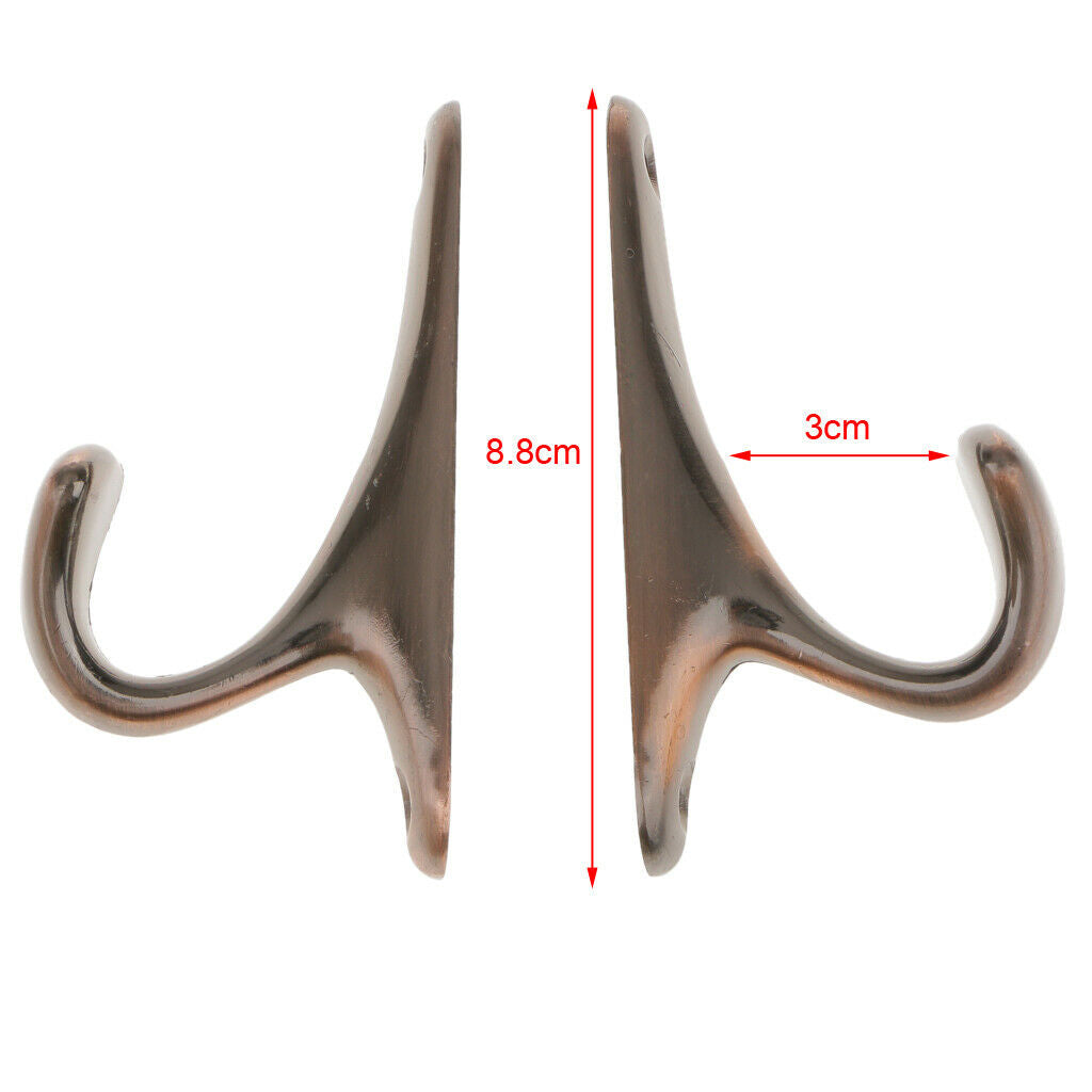 2Pcs Zinc Alloy Drapery Door Curtain Tiebacks Holdback Wall Hooks Cooper