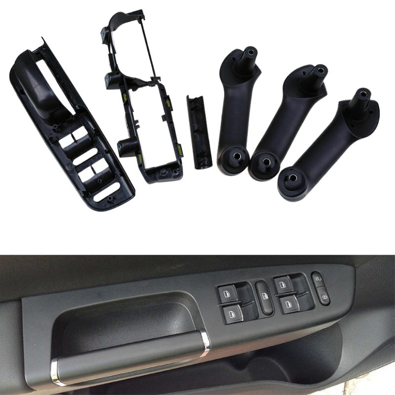 6x Black Interior Door Handle Cover Bracket Grab Bezel Fits VW Bora Golf MK4