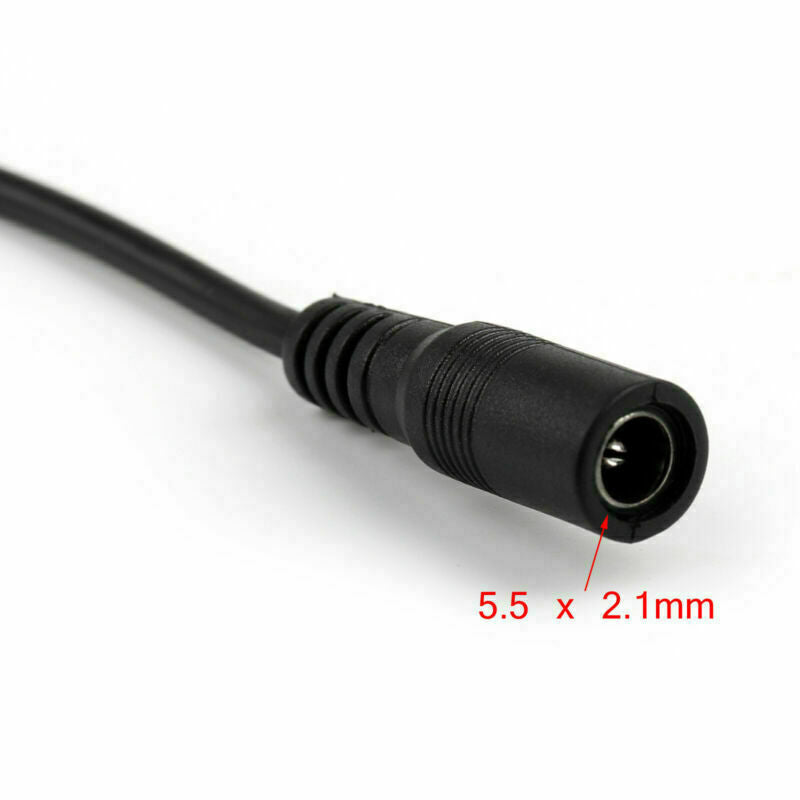 10Pair DC 5.5x2.1mm Male + Female Pigtail Cable Fr CCTV Security 0.25M Copper