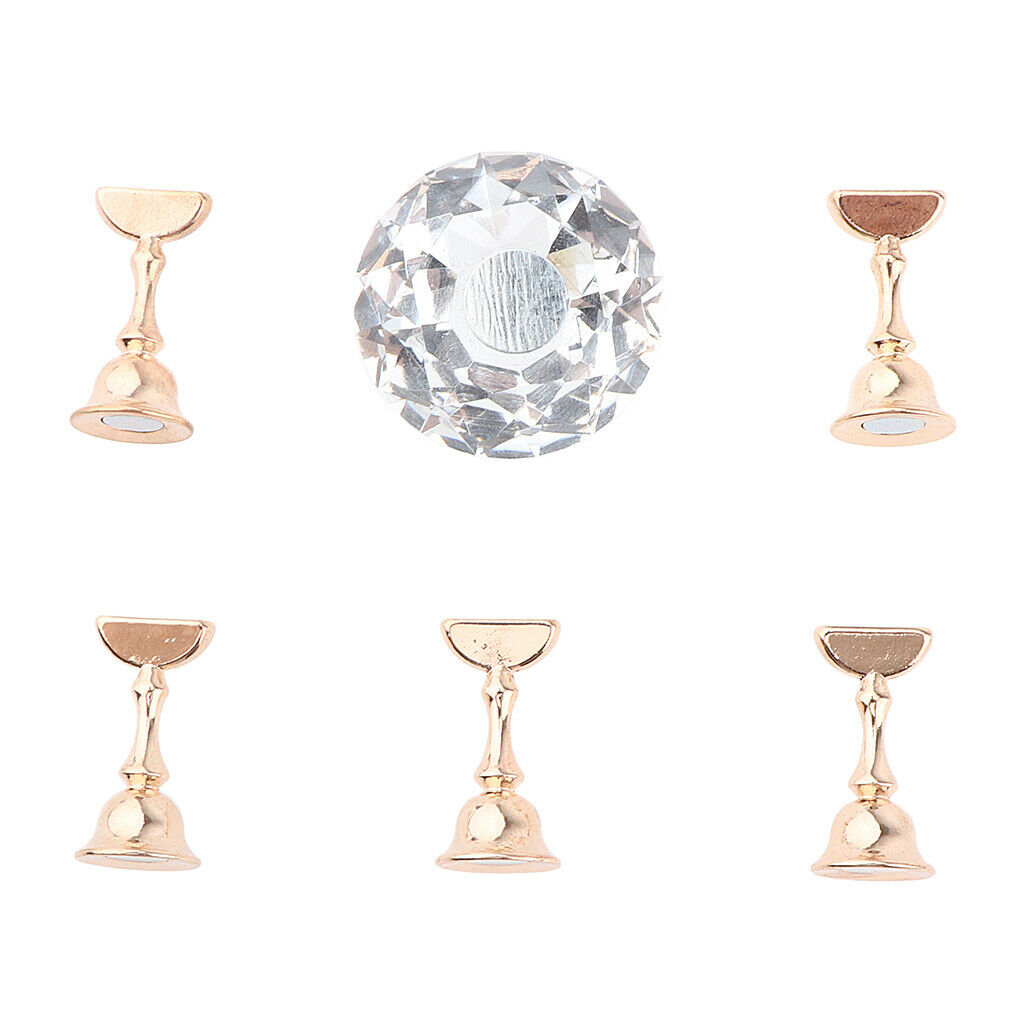 Nail Tips Holder Crystal Diamond Manicure DIY Stand Chessboard