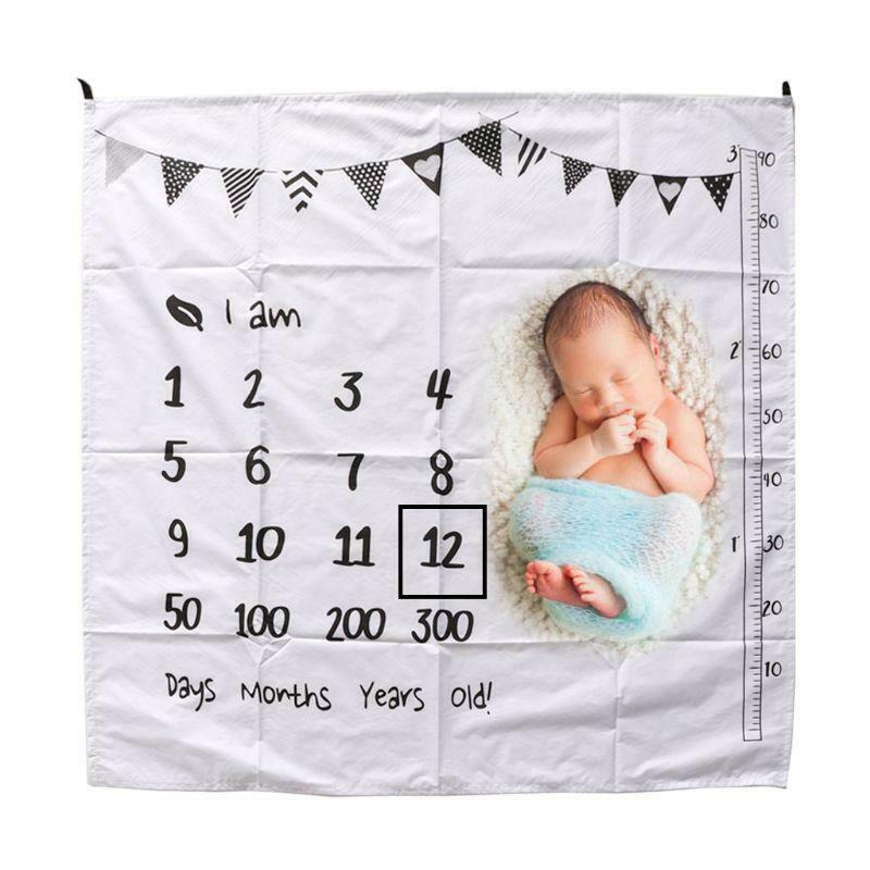 Baby Milestone Blanket Muslin Newborn Photography Background Props Swaddle Wrap