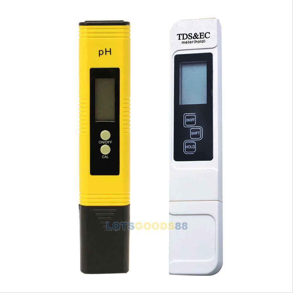 Digital PH Meter + LCD TDS EC Water Purity PPM Filter Hydroponic Pool Tester Pen