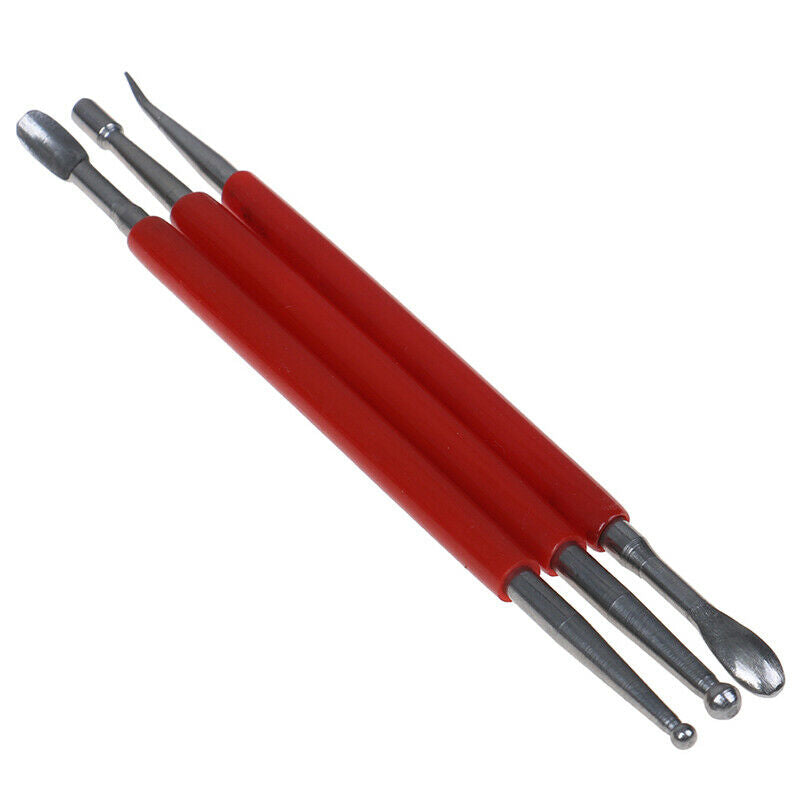 3PCS Leather Craft Modelling Splicing Embossing Spoon Carving Tool Stylus.l8