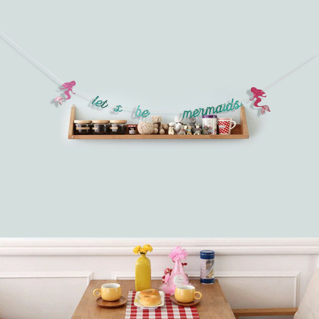 Let's Be Mermaid Garland Mermaid Theme Party Banner Decor