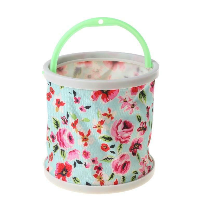 Fishing Bucket Canvas Round Folding Outdoor Portable 14cm Storage Camping Hiking