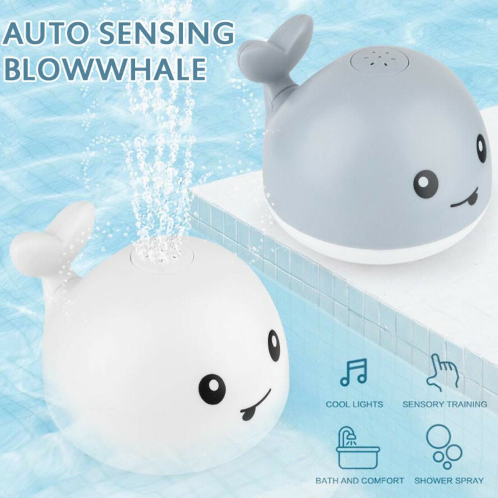 Animals Baby Bath Toys Electric Whale Water Sprinkler Baby Bath Toys Gray