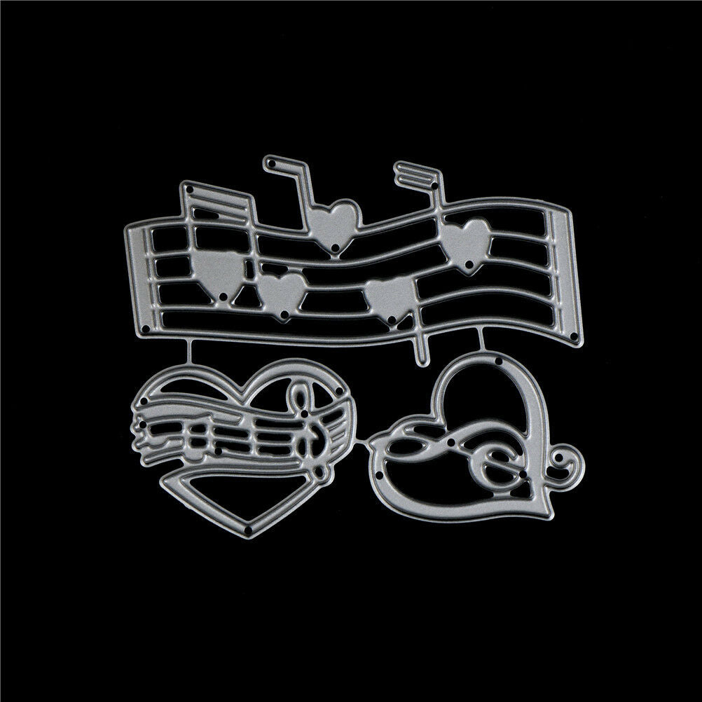 Music Heart Embossing Cutting Dies for Scrapbooking Decor Craft Card Maki.l8