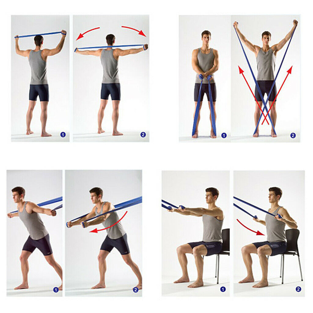 12pc Exercise Bands Set Door Anchor Workout Bands Kit Gym Yoga Fitness