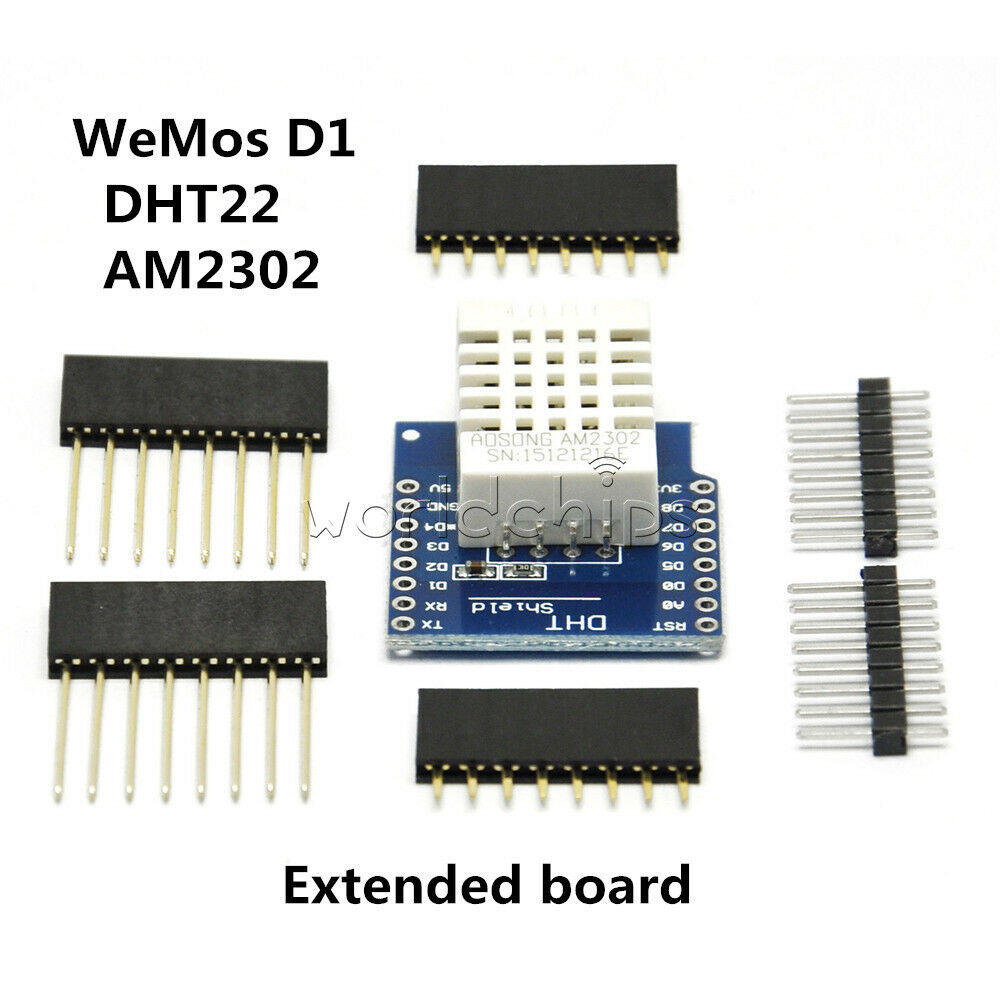 D1 Mini DHT22 AM2302 Shield Board Sensor Temperature  Humidity Module Pin header