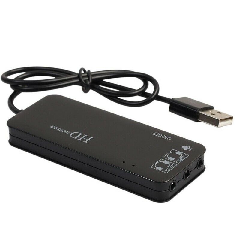 3 Port Usb 2.0 Hub External 7.1Ch Sound Card Headset Microphone Adapter For PcO5