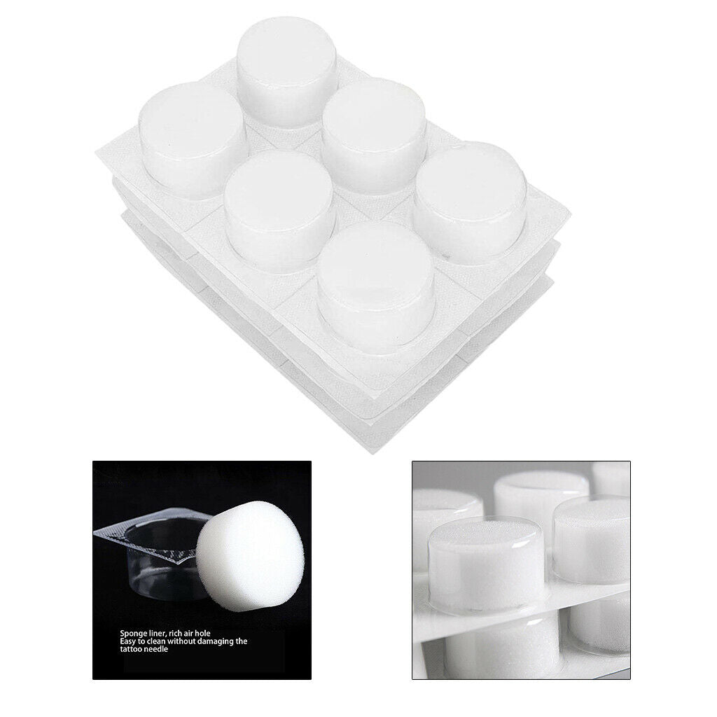 18PCS Pratical Portable Tattoo Dip Cup Caps for Needle Clean Clean Ink