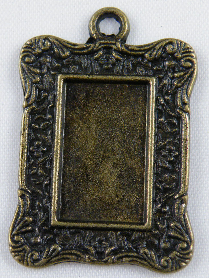 15pcs Bronze Color Rectangle Frame Chamrs 36x24.5mm 1813