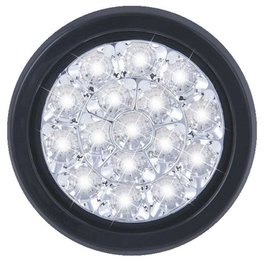1 Pcs LED Round Clear Lens White Tail Lights Back-up Lamps for Truck Trailer RV