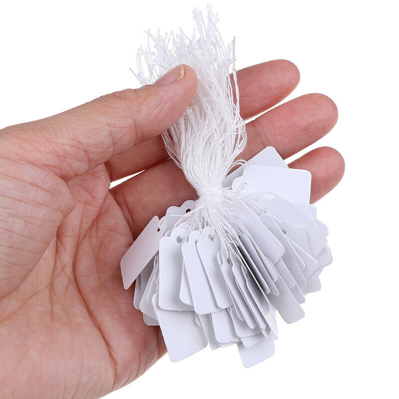 300Pcs Label Tie String Strung Ticket Jewelry Merchandise Display Price Tag Re