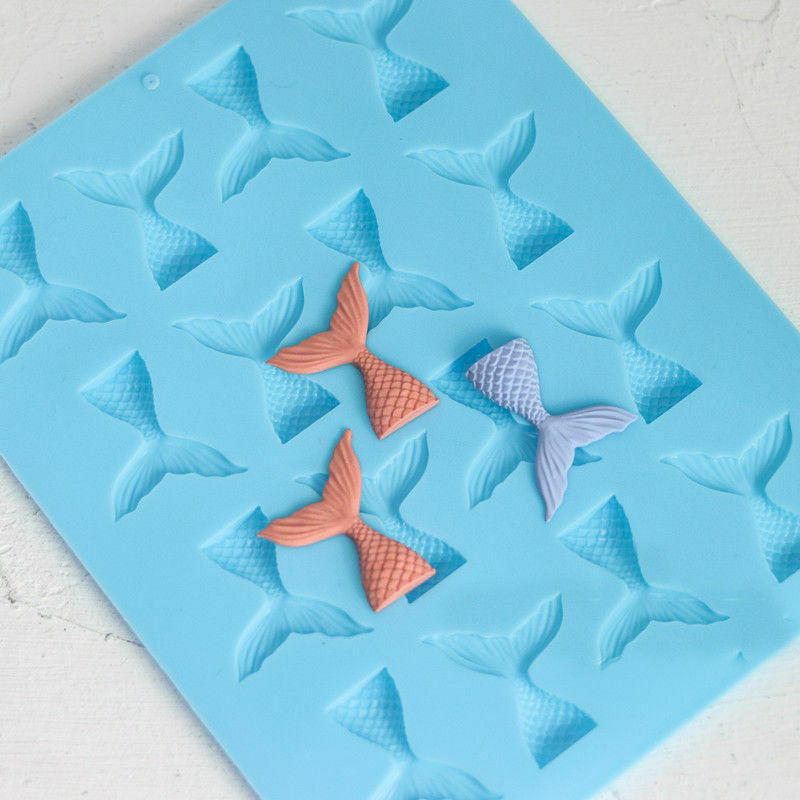 16 Cavities Mermaid Tail Silicone Mold For Chocolate, Candy Jelly Molds Baby
