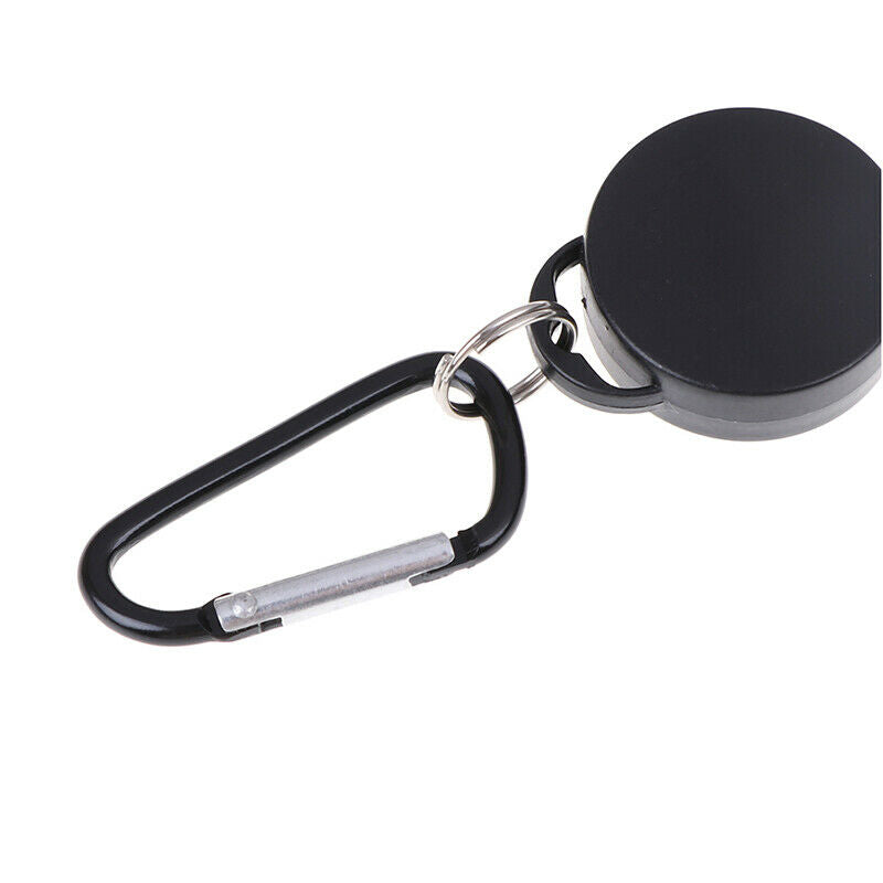 2Pcs Retractable Key Chain Reel Recoil Pull Badge Reel with 68cm Key Ring R .DD