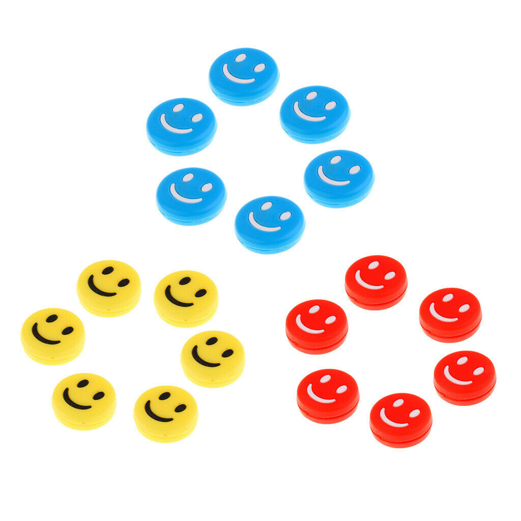 18Pcs Happy Face Silicone Tennis Racket Vibration Dampener Shock Absorber
