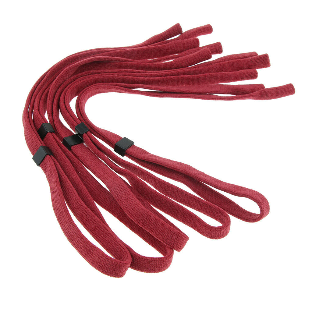 5 Pieces Anti-slip Sports Glasses Strap Sunglasses Eyeglasses String Red