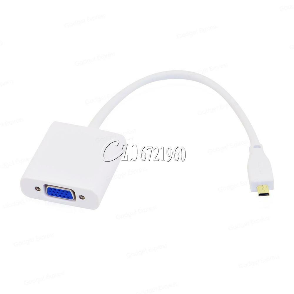White 1080P PC DVD HDTV HDMI Male to VGA Female Converter Adapter Cable