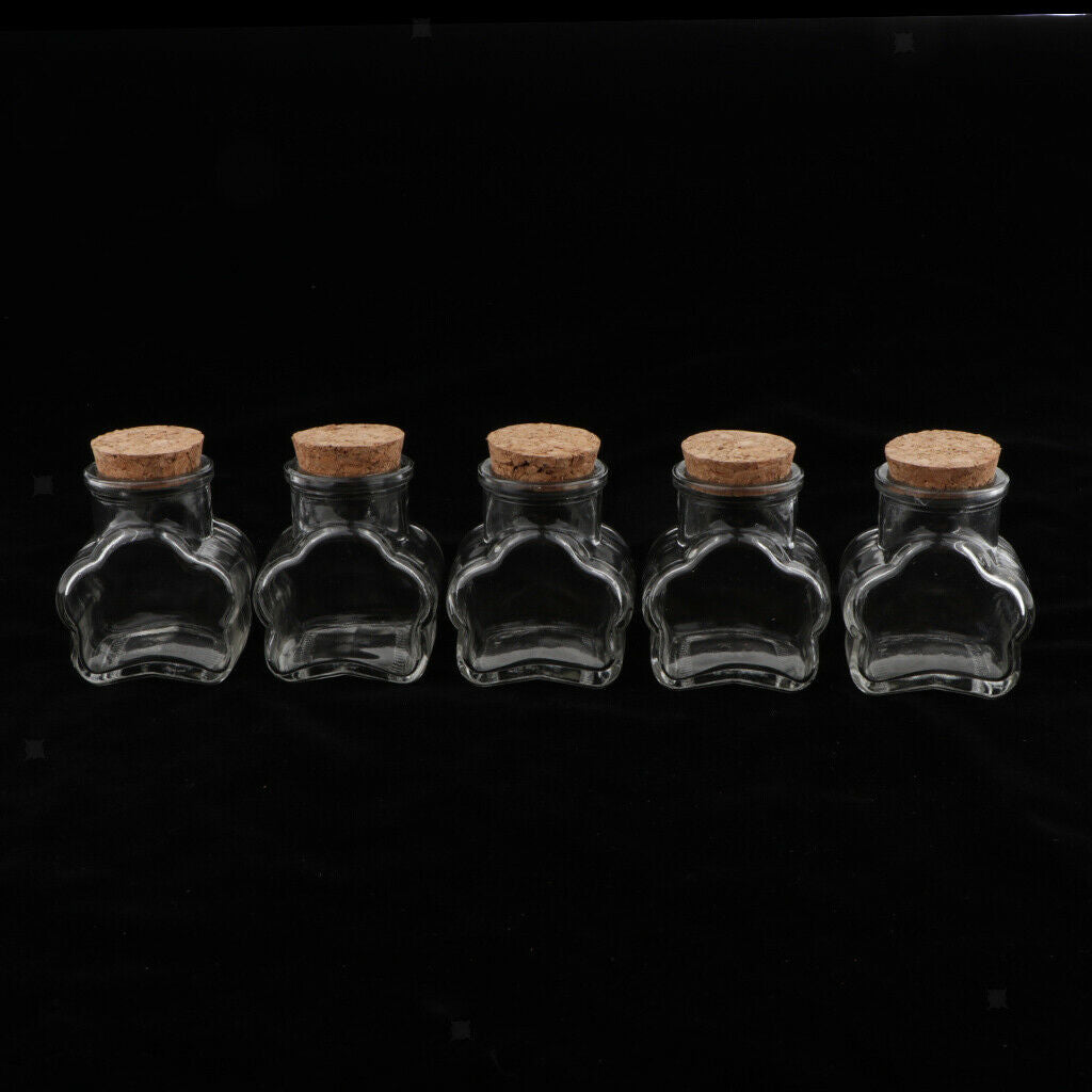 5 Pieces Mini Cork Stoppers DIY Decor Glass Bottle Wishing Vials Plum Flower
