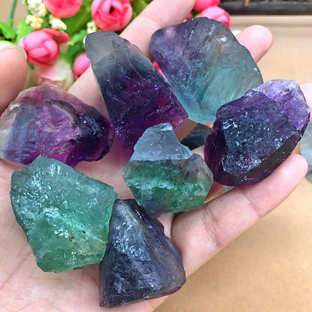 Natural Fluorite Quartz Crystal Stones Rough Polished Gravel Rock Crystals New