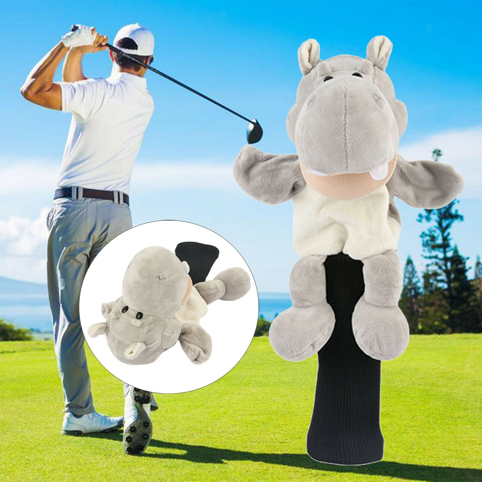 Cute Animals Golf Driver Headcover Wood Head Protector Cover Sleeve 460cc
