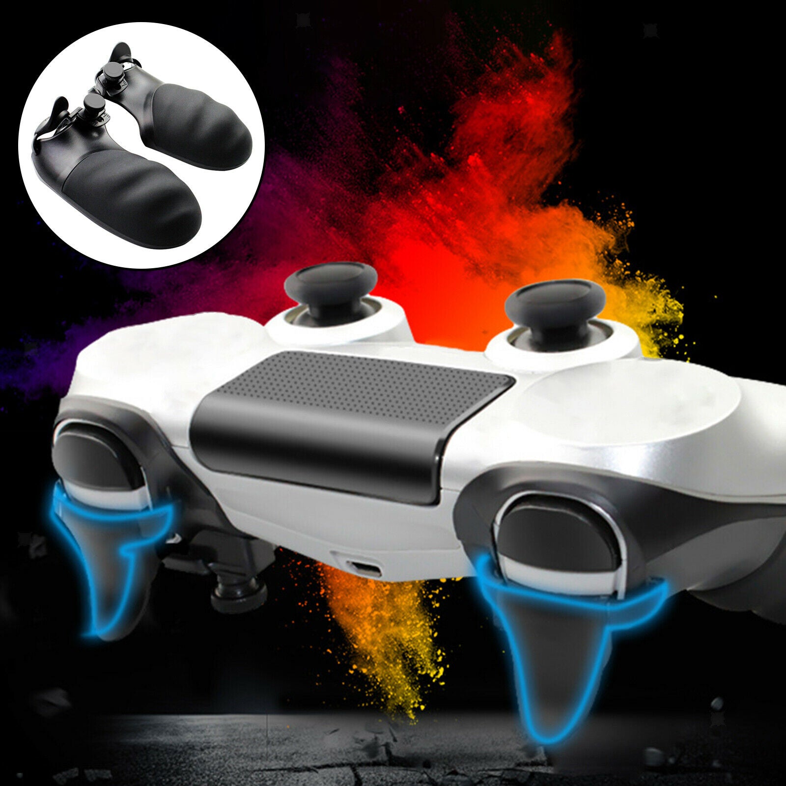 1 Pair Black Grip Cover Shield Skin Case Non-slip for PS4 Game Controller