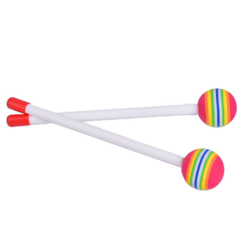 1pair Hand Percussion Hand Drum Mallets Lollipop Head Drum Knock Hammers Sti Lt