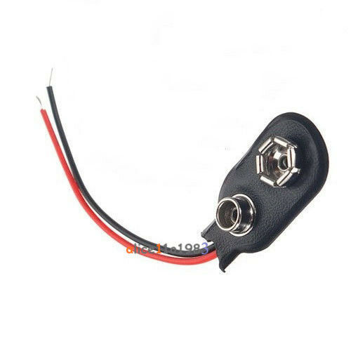 100Pcs Snap on 9V Battery Holder Clip Connector Hard Shell 10CM Cable Lead