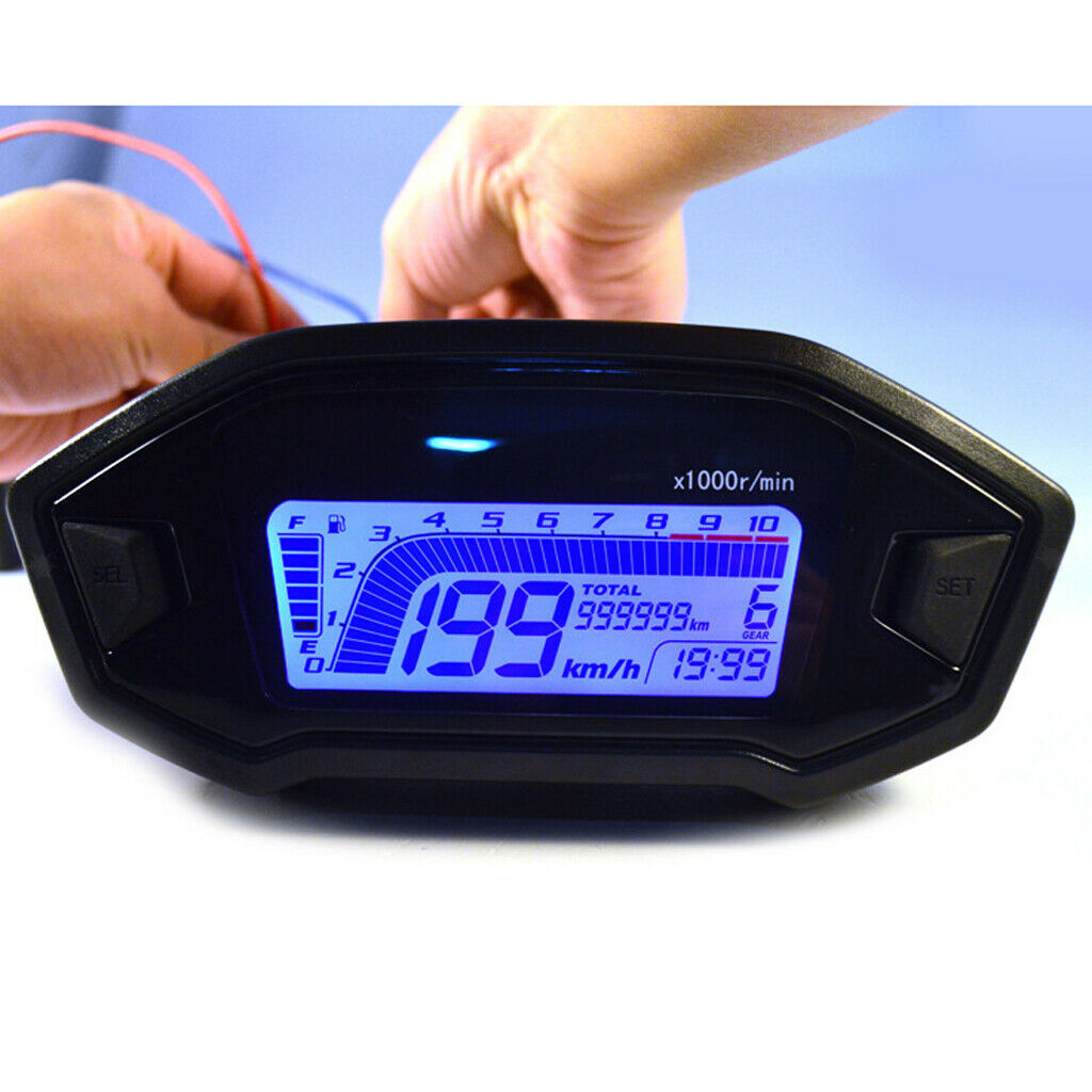 150mm LCD Digital Odometer Speedometer Tachometer for Motorcycle Scooter Tool