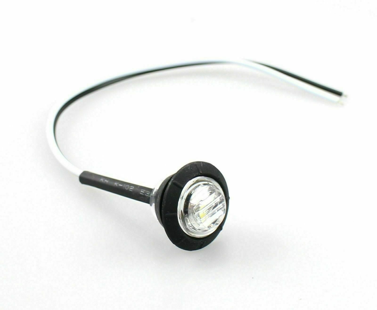 10X Round 3/4" Boat Trailer Truck LED Side Marker Clearance Bullet Light White