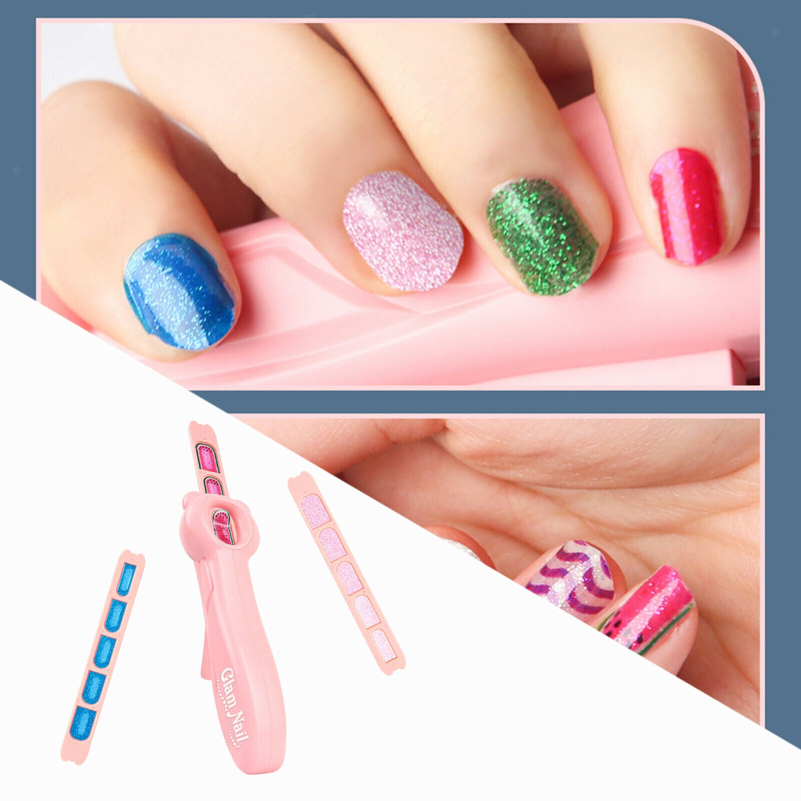 Nial Machine and Manicure Stickers Set Hand DIY Nail Paste Baby Gift Toys