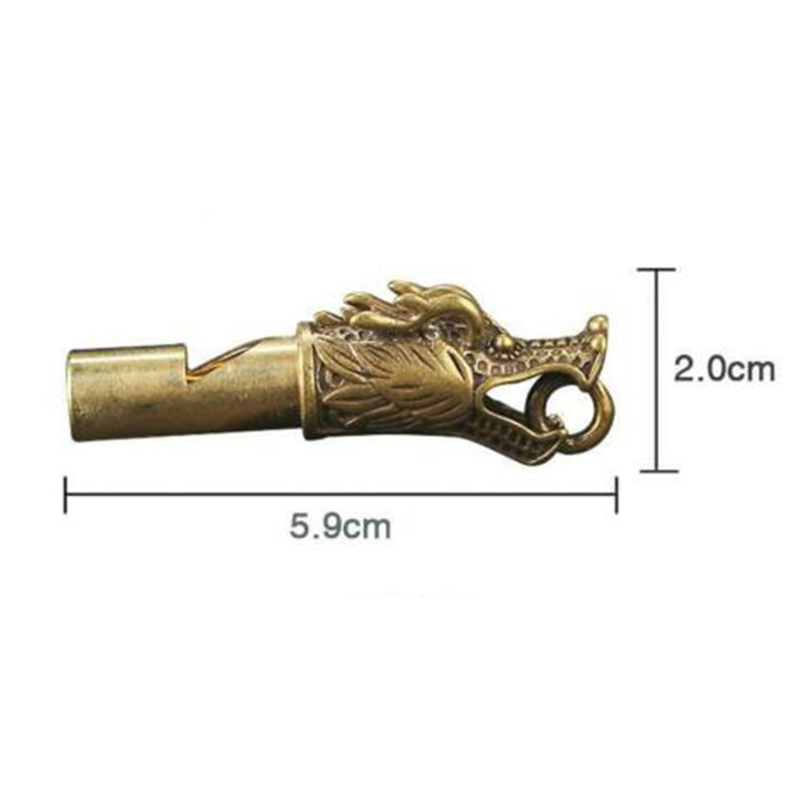 Collection archaize brass dragon head whistle pendant Statue Gift
