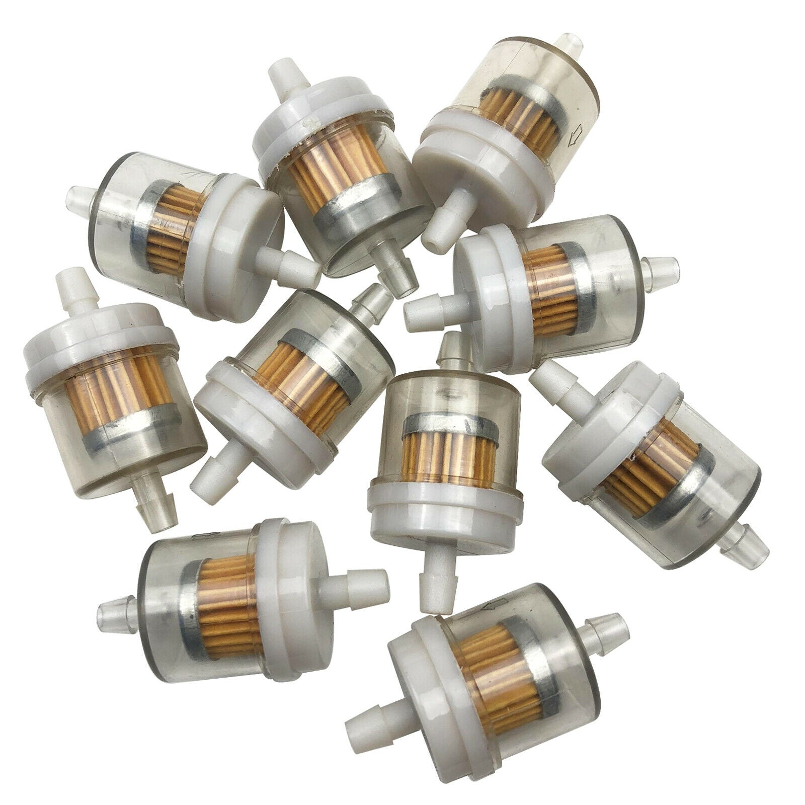 10Pcs Inline 1/4'' Fuel Filter for ATV Dirt Bike Snowmobile Lawnmowers