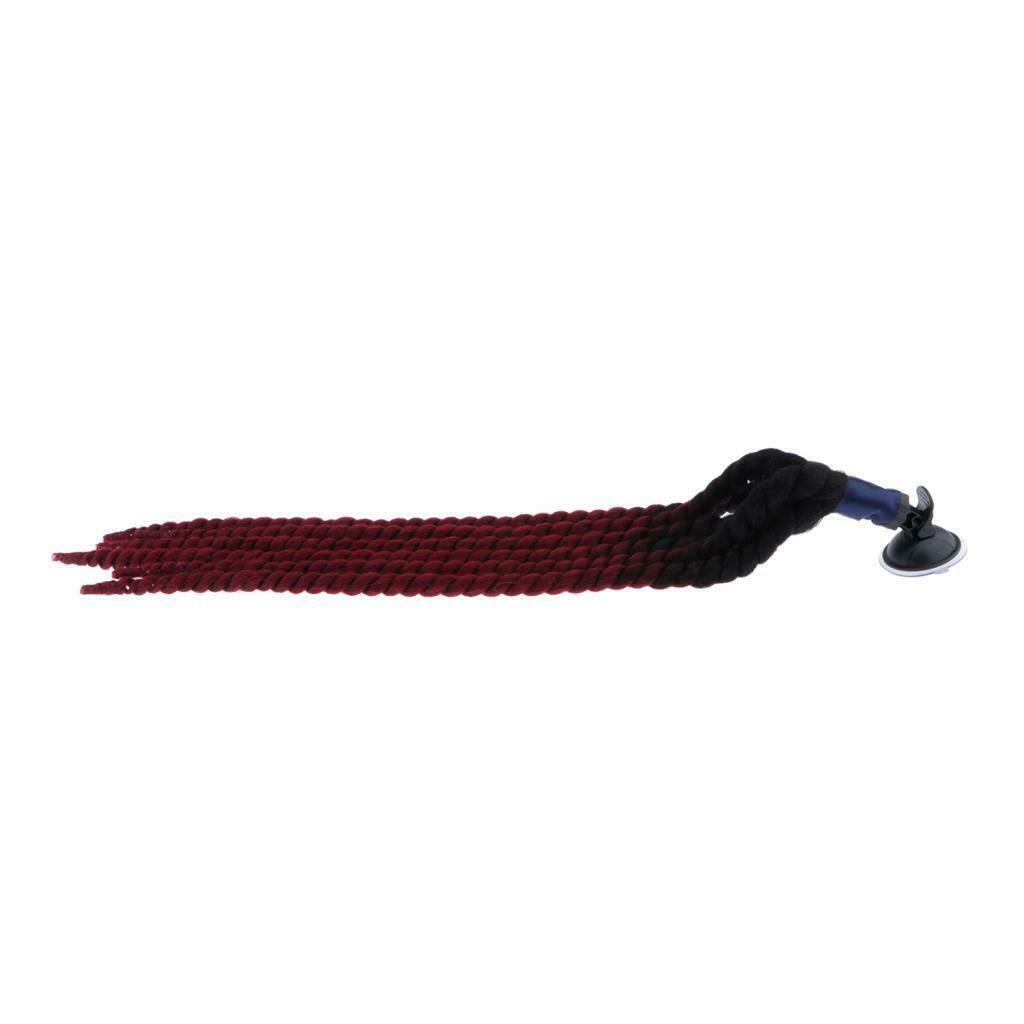 Hand-made Helmet Braids / Ponytail Motorcycle Helmet Wig Hair Wine Red