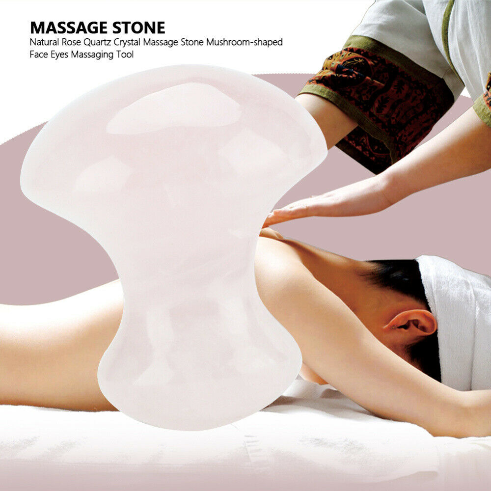 Rose Quartz Aventurine Stone Mushroom Shape Handmade GuaSha Massager Tool