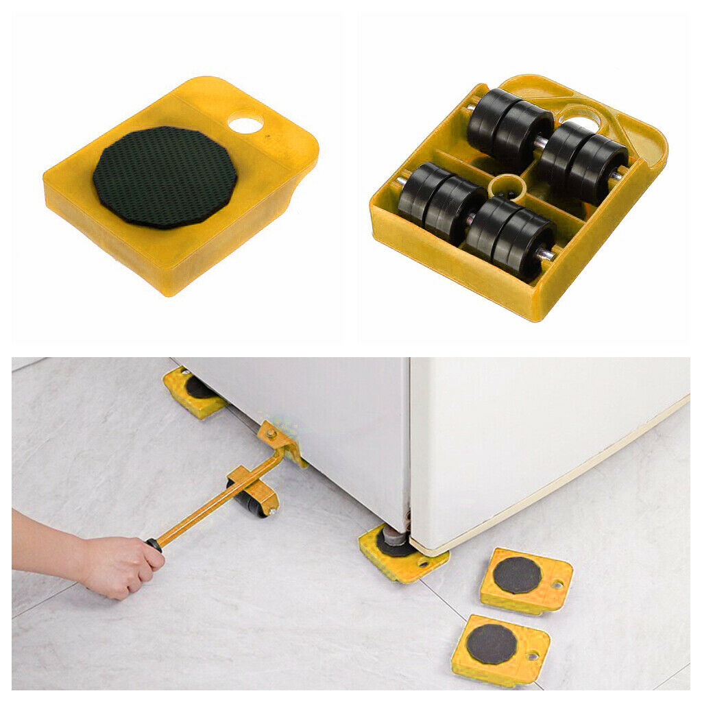 2pcs Moving Appliance Roller Furniture Lifter Rotatable Pads w/ 4 Slider