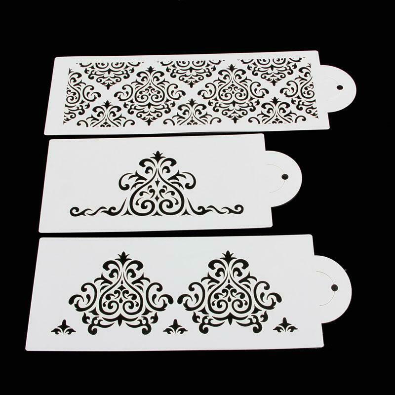 Lace Flower Cake Fondant Cookie Side Baking Stencil Wedding Decorating DIY Tools