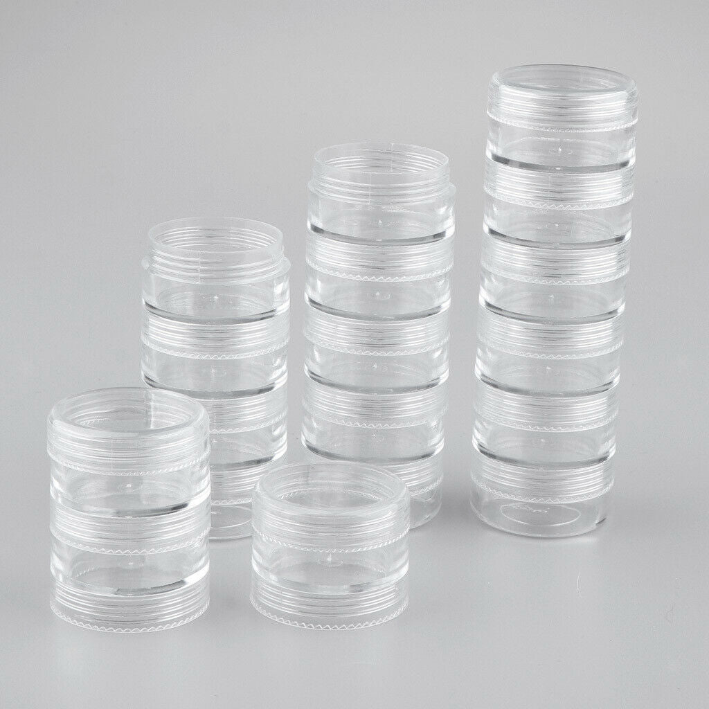 18Pcs Storage Stackable Clear Containers for Beads Craft Findings Small Item