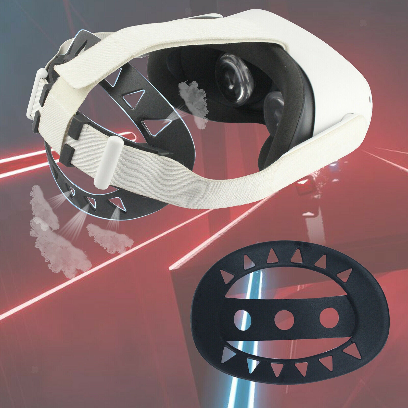 Soft Headband Cushion Pad for   Quest 2 VR Headsets Acessories Black