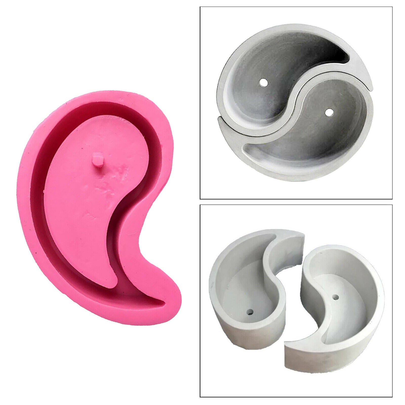 Silicone Mold DIY Succulent Plant Pot Molds Clay Candle Holder Casting Mould