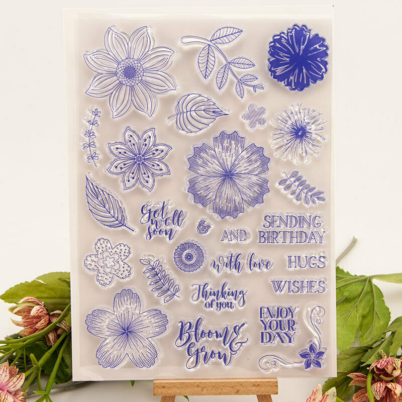 Flower Silicone Clear Rubber Stamps Seal Scrapbooking Embossing Album Decor DIY